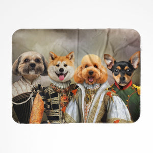 The Dignified 4: Custom Pet Blanket - Paw & Glory - Dog Portraits - Pet Portraits