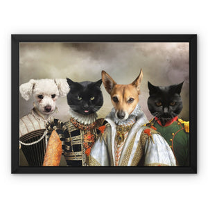 The Dignified 4: Custom Pet Canvas - Paw & Glory - Dog Portraits - Pet Portraits