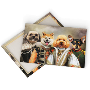 The Dignified 4: Custom Pet Canvas - Paw & Glory - Dog Portraits - Pet Portraits