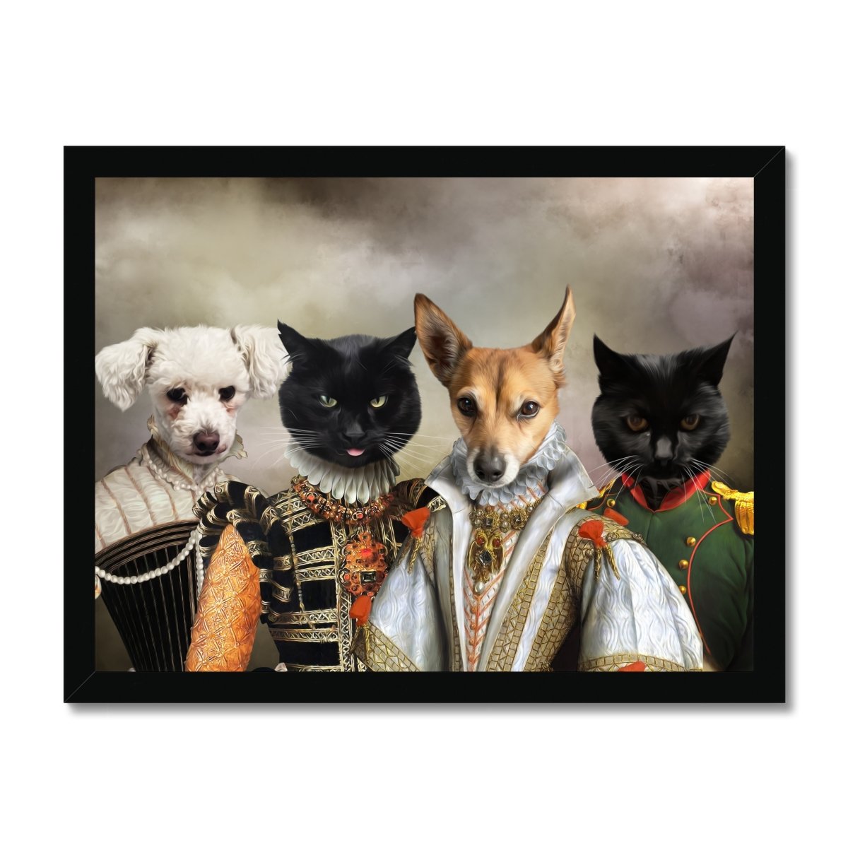 The Dignified 4: Custom Pet Portrait - Paw & Glory - Dog Portraits - Pet Portraits