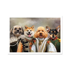 The Dignified 4: Custom Pet Poster - Paw & Glory - Dog Portraits - Pet Portraits