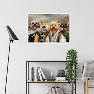 The Dignified 4: Custom Pet Poster - Paw & Glory - Dog Portraits - Pet Portraits