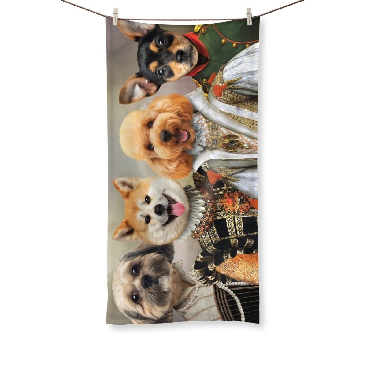 The Dignified 4: Custom Pet Towel - Paw & Glory - Dog Portraits - Pet Portraits