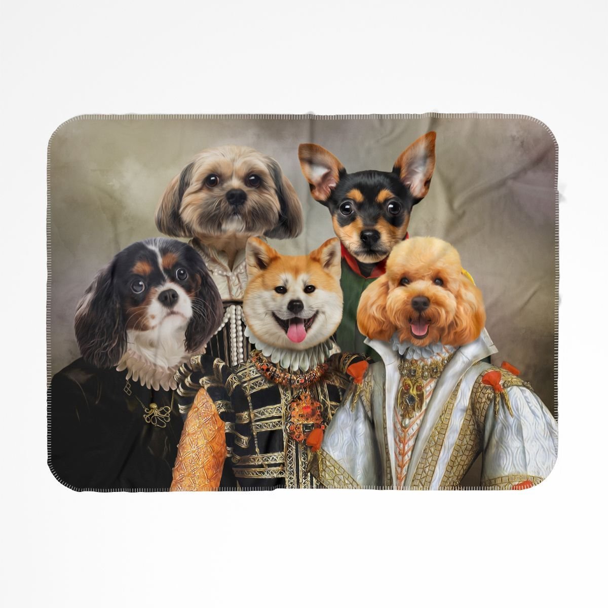 The Dignified 5: Custom Pet Blanket - Paw & Glory - Dog Portraits - Pet Portraits