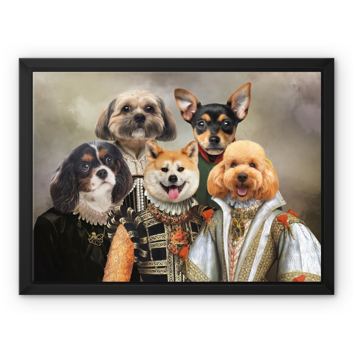 The Dignified 5: Custom Pet Canvas - Paw & Glory - Dog Portraits - Pet Portraits