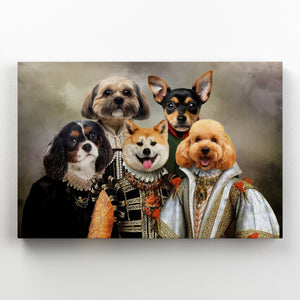 The Dignified 5: Custom Pet Canvas - Paw & Glory - Dog Portraits - Pet Portraits