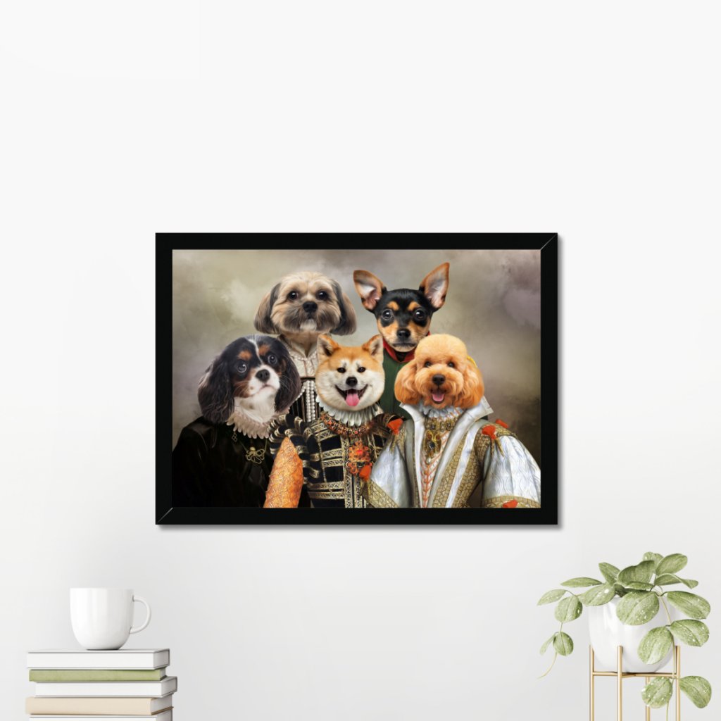 The Dignified 5: Custom Pet Portrait - Paw & Glory - Dog Portraits - Pet Portraits