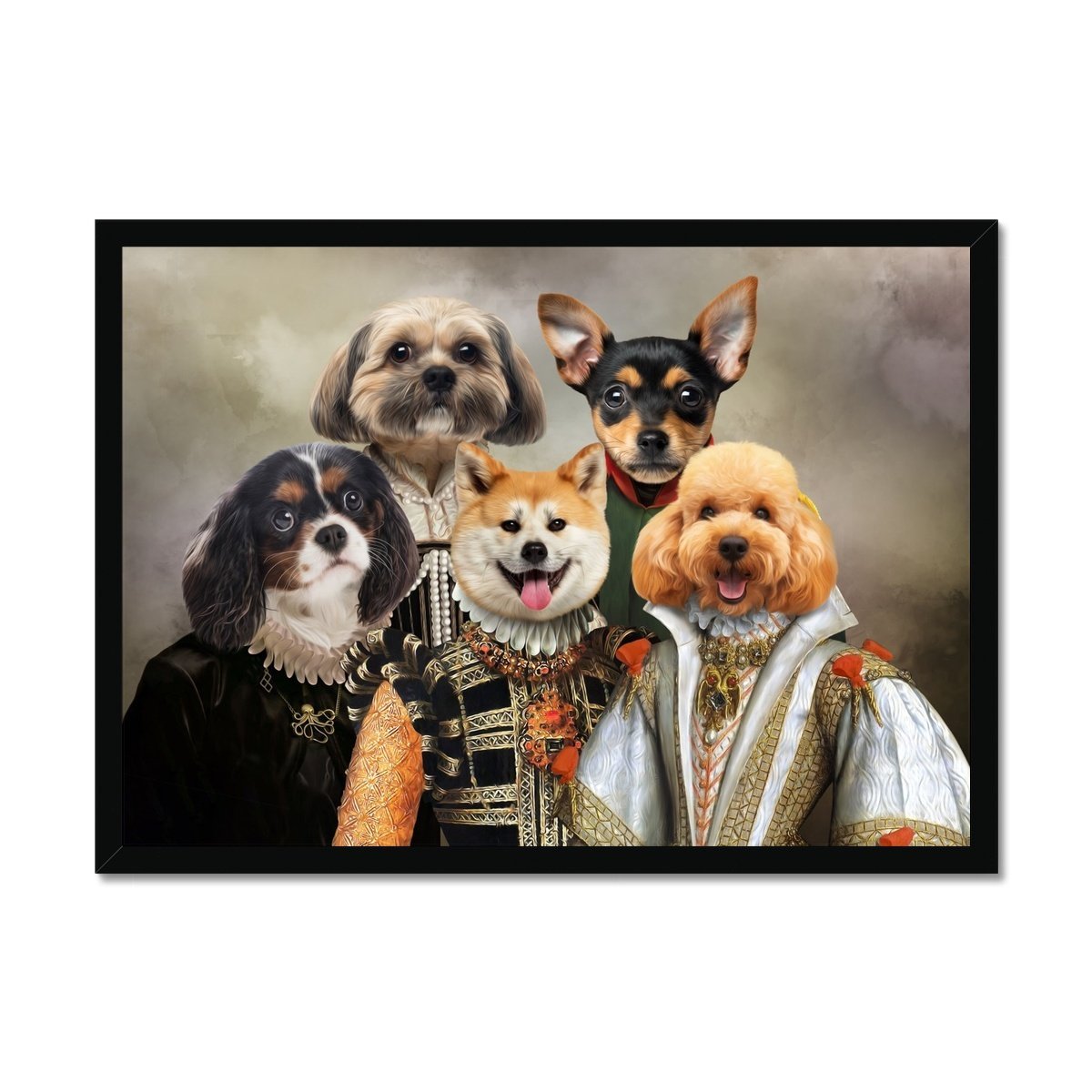 The Dignified 5: Custom Pet Portrait - Paw & Glory - Dog Portraits - Pet Portraits