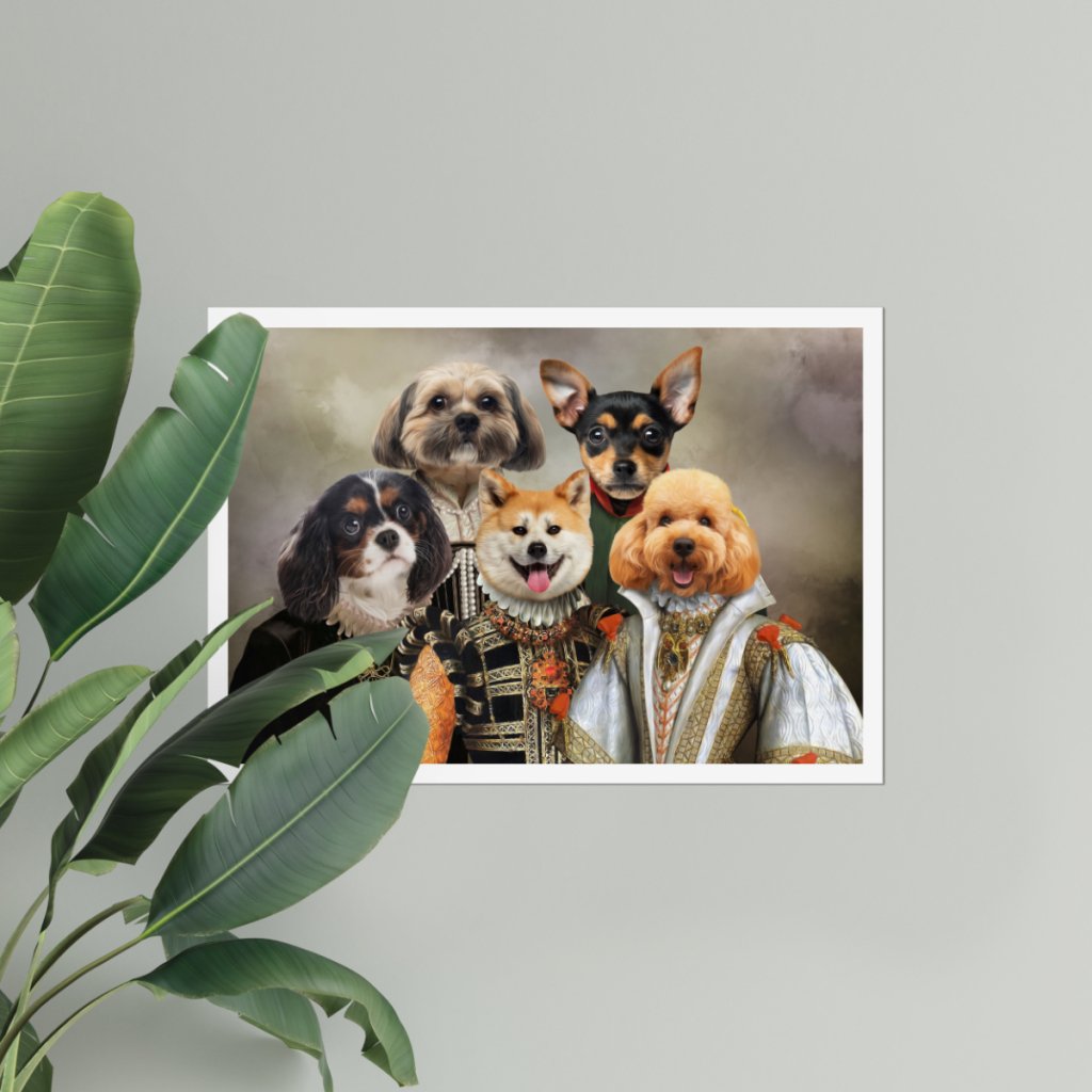 The Dignified 5: Custom Pet Poster - Paw & Glory - Dog Portraits - Pet Portraits