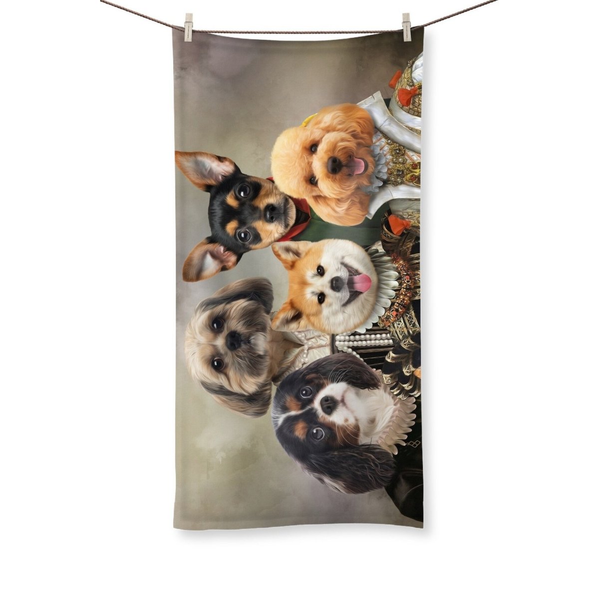 The Dignified 5: Custom Pet Towel - Paw & Glory - Dog Portraits - Pet Portraits