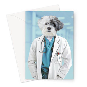 The Doctor: Custom Pet Greeting Card - Paw & Glory - Dog Portraits - Pet Portraits