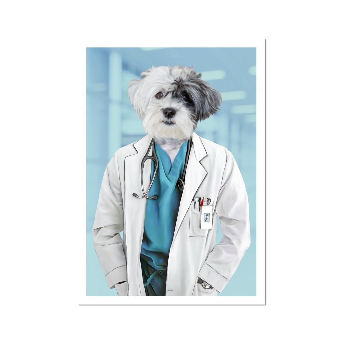 The Doctor: Custom Pet Poster - Paw & Glory - Dog Portraits - Pet Portraits