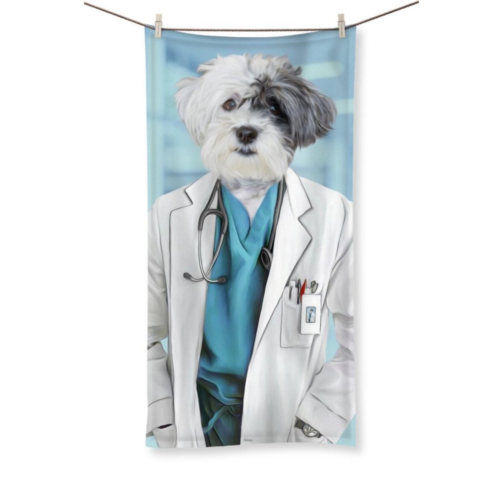 The Doctor: Custom Pet Towel - Paw & Glory - Dog Portraits - Pet Portraits