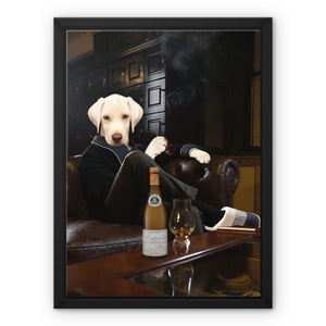 The Don with Cigar: Custom Pet Canvas - Paw & Glory - Dog Portraits - Pet Portraits