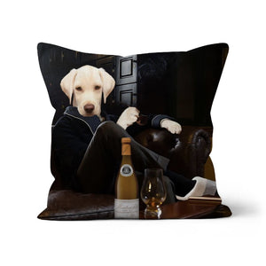 The Don with Cigar: Custom Pet Pillow - Paw & Glory - Dog Portraits - Pet Portraits