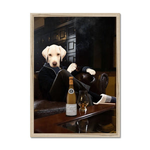 The Don with Cigar: Custom Pet Portrait - Paw & Glory - Dog Portraits - Pet Portraits