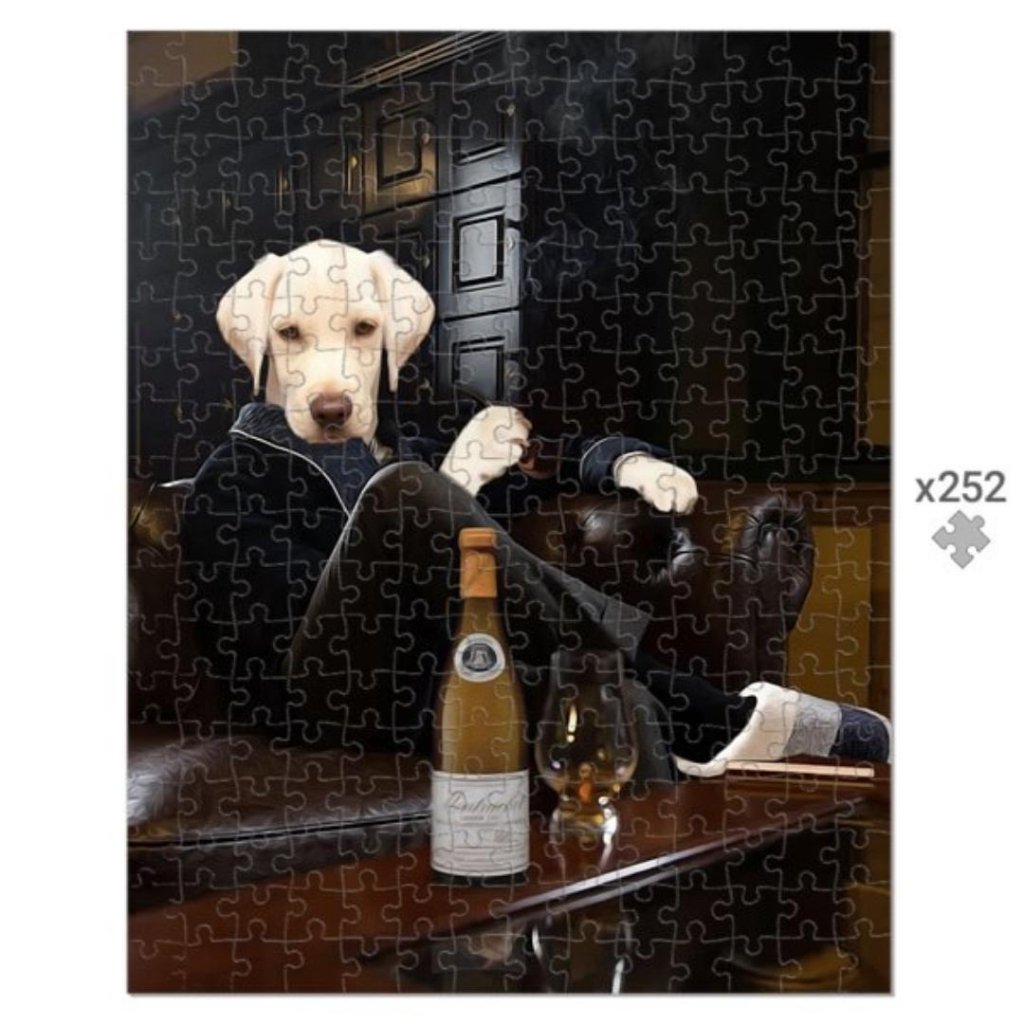 The Don with Cigar: Custom Pet Puzzle - Paw & Glory - Dog Portraits - Pet Portraits