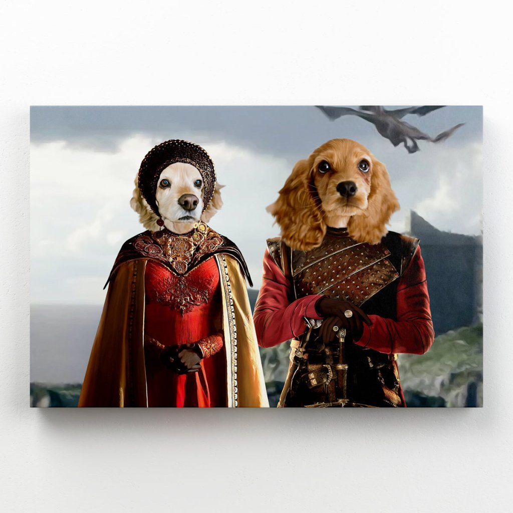 The Dragon Prince & Princess: Custom Pet Canvas - Paw & Glory - Dog Portraits - Pet Portraits