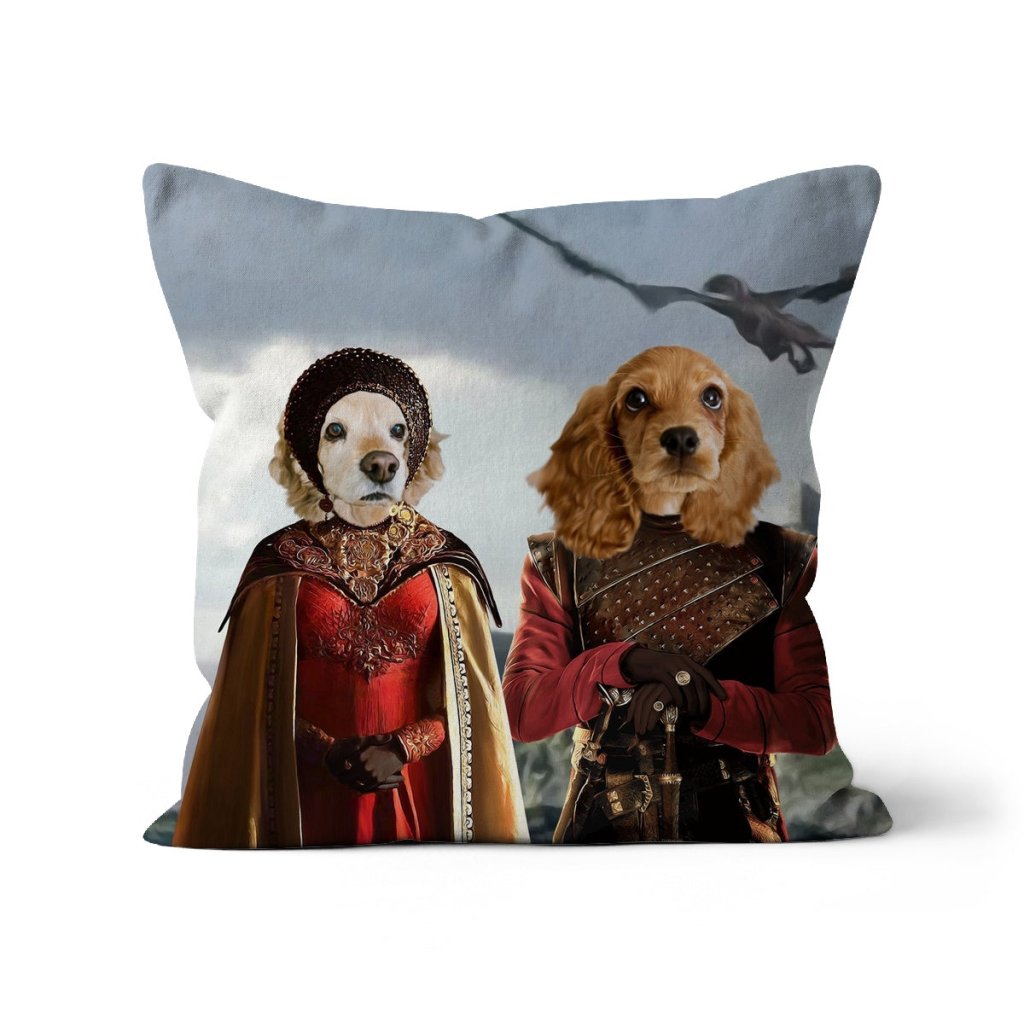 The Dragon Prince & Princess: Custom Pet Pillow - Paw & Glory - Dog Portraits - Pet Portraits