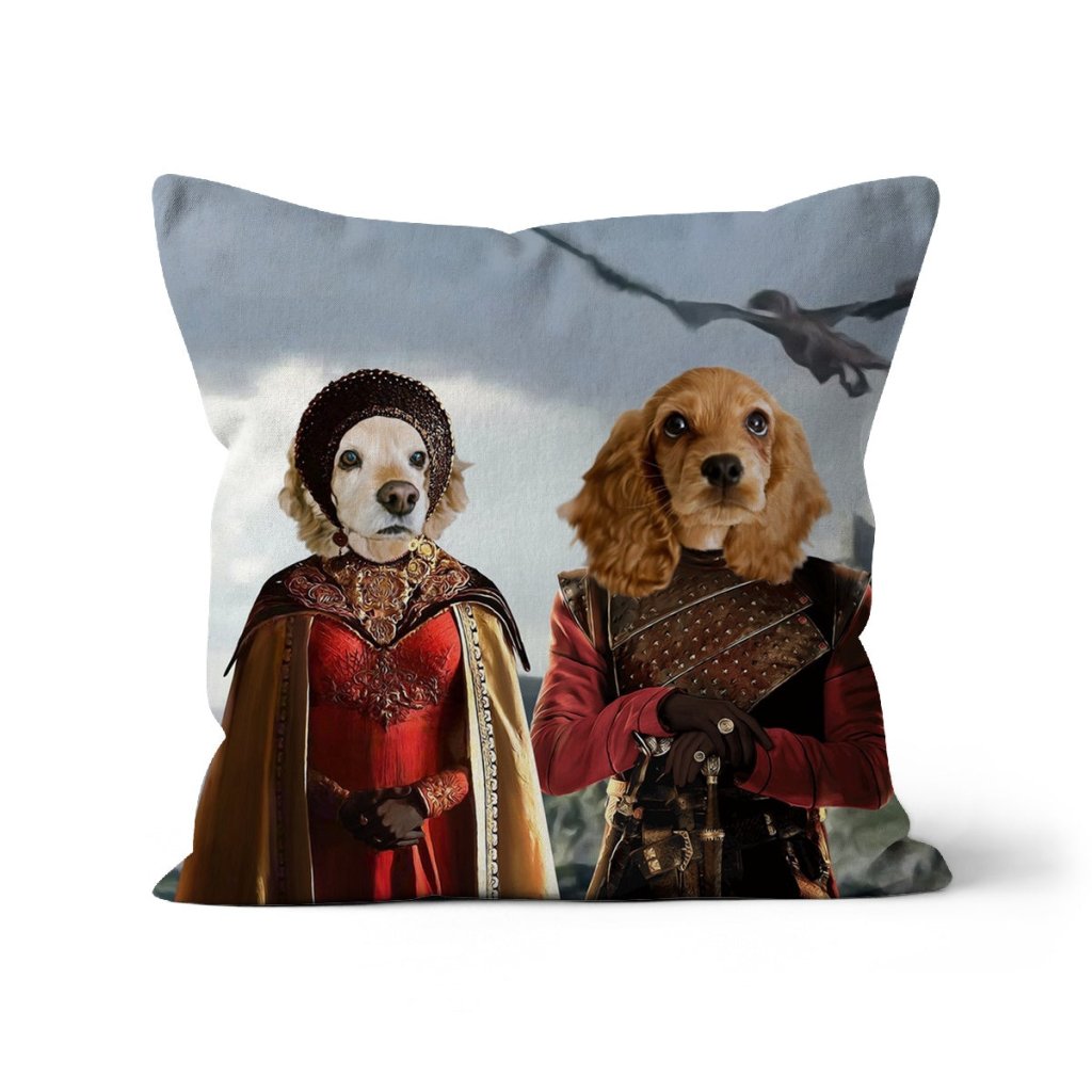 The Dragon Prince & Princess: Custom Pet Pillow - Paw & Glory - Dog Portraits - Pet Portraits