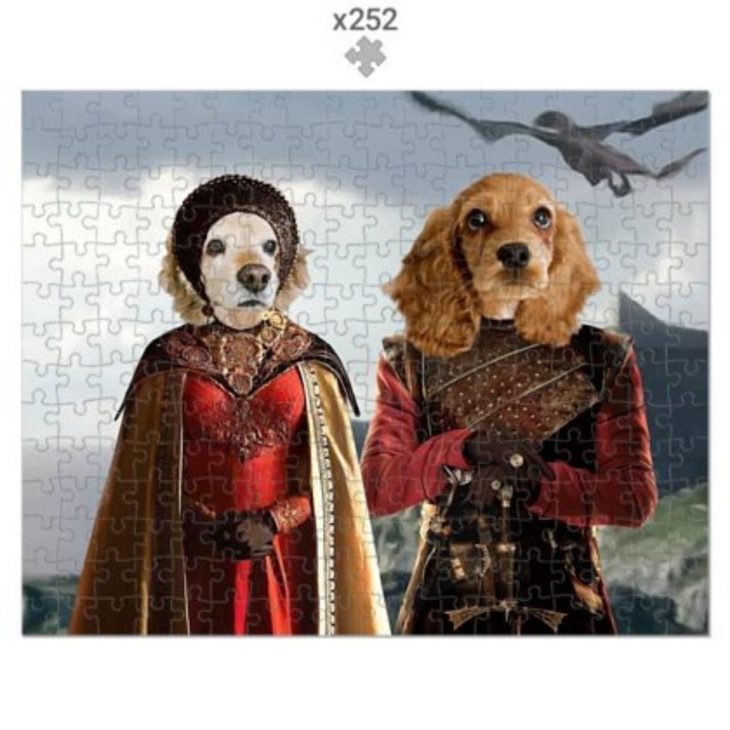 The Dragon Prince & Princess: Custom Pet Puzzle - Paw & Glory - Dog Portraits - Pet Portraits