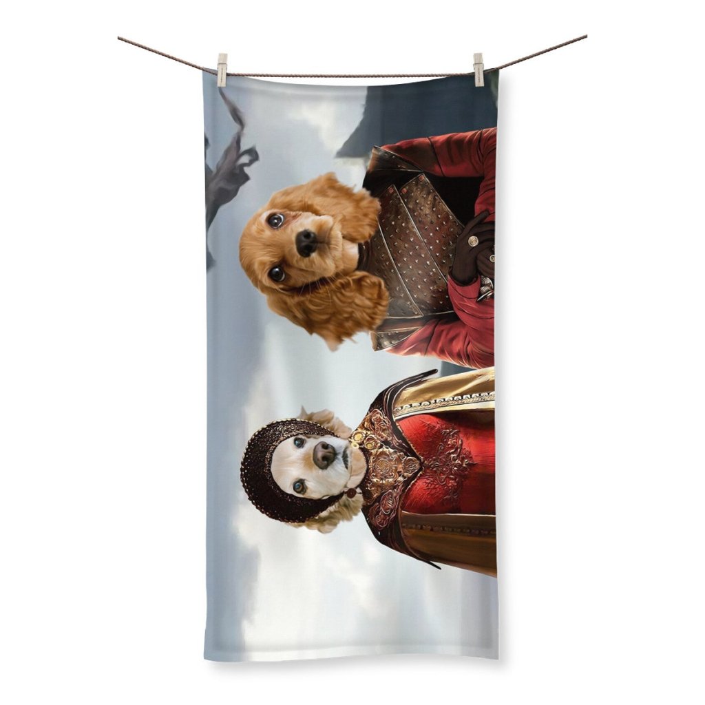 The Dragon Prince & Princess: Custom Pet Towel - Paw & Glory - Dog Portraits - Pet Portraits