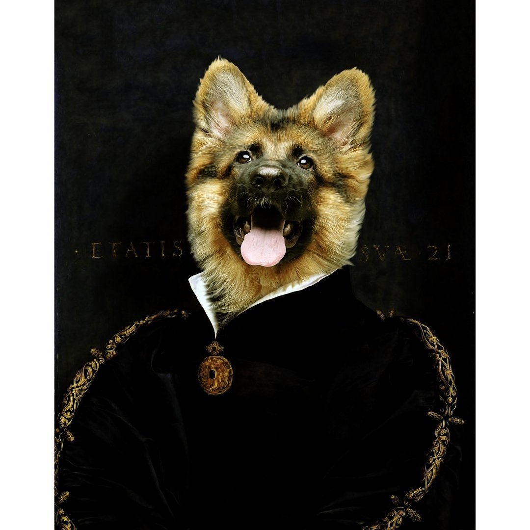 The Duchess: Custom Digital Download Pet Portrait - Paw & Glory - Dog Portraits - Pet Portraits