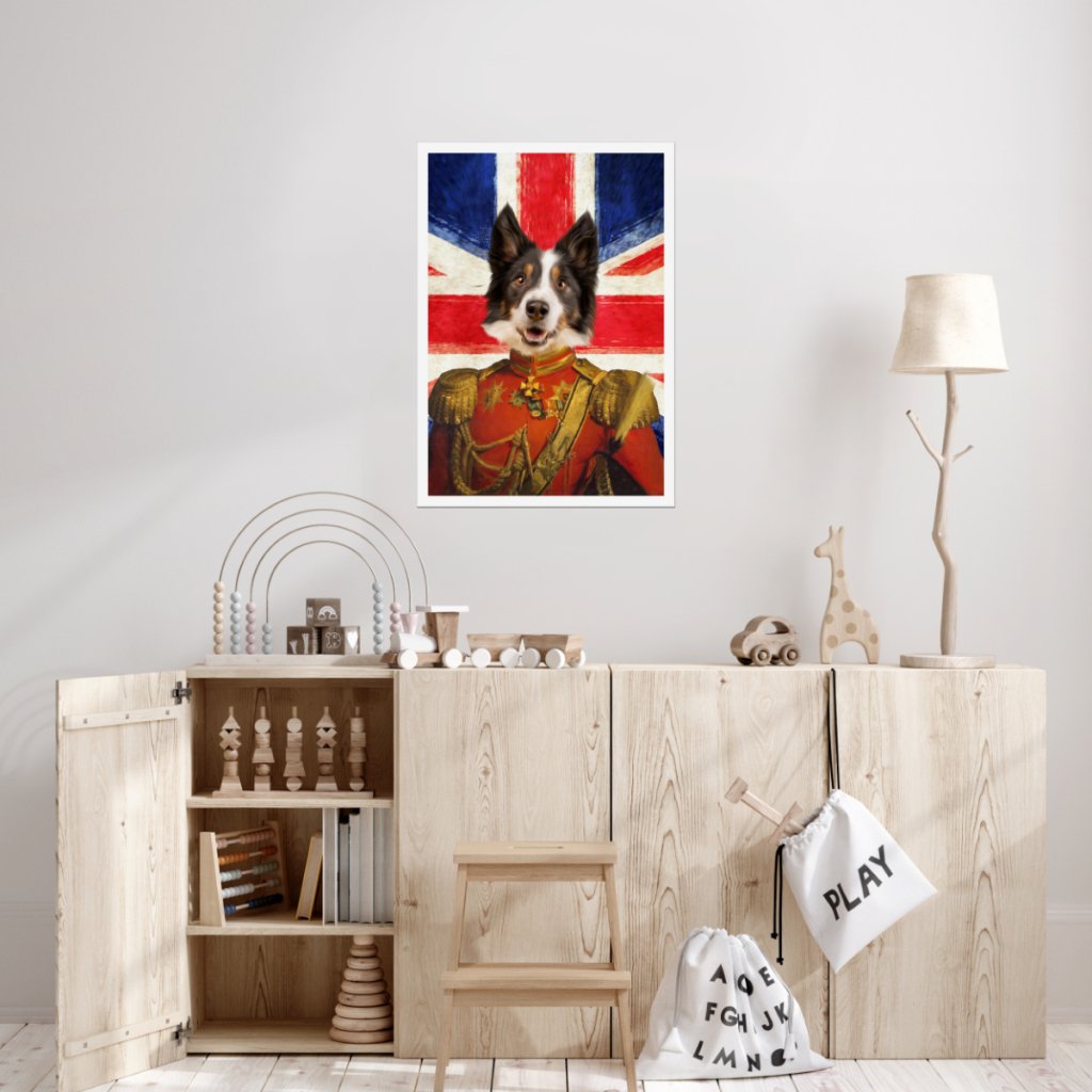 The Duke British Flag Edition: Custom Pet Poster - Paw & Glory - Dog Portraits - Pet Portraits