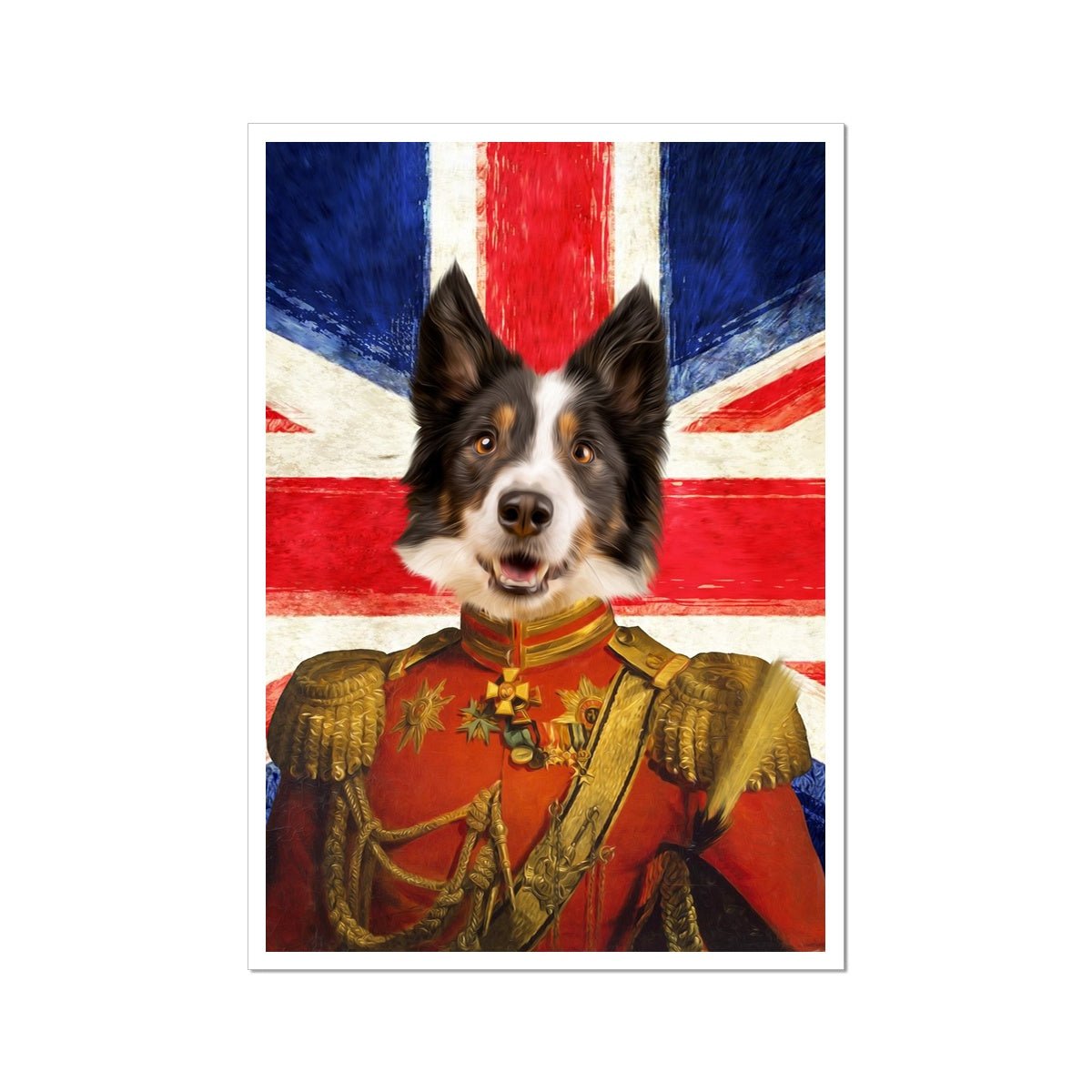 The Duke British Flag Edition: Custom Pet Poster - Paw & Glory - Dog Portraits - Pet Portraits