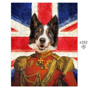 The Duke British Flag Edition: Custom Pet Puzzle - Paw & Glory - Dog Portraits - Pet Portraits