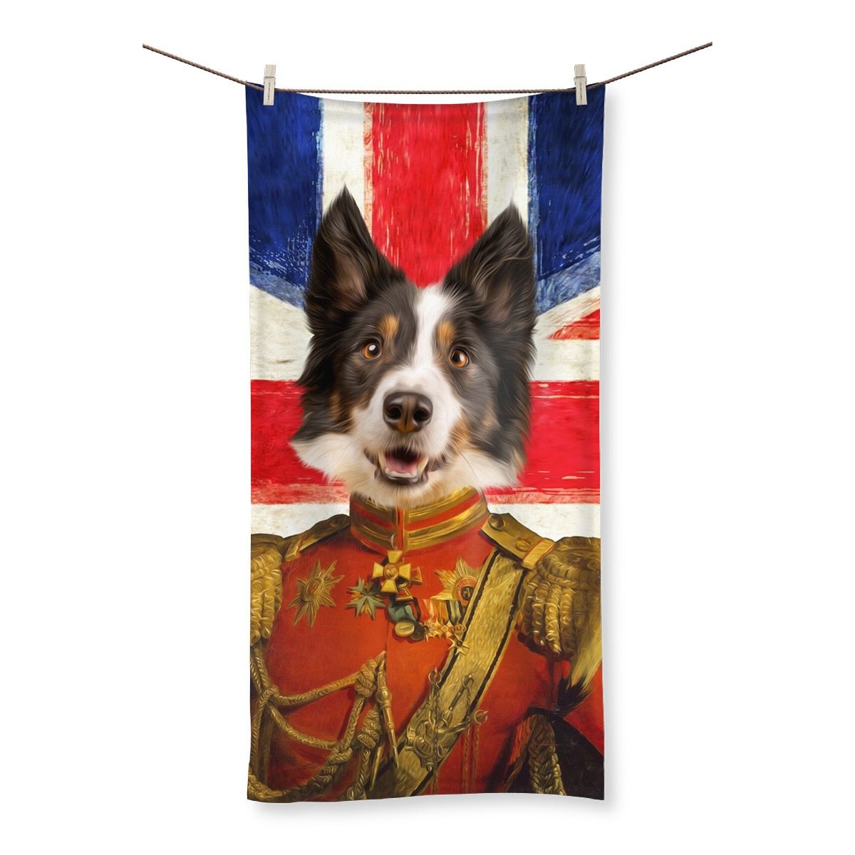 The Duke British Flag Edition: Custom Pet Towel - Paw & Glory - Dog Portraits - Pet Portraits