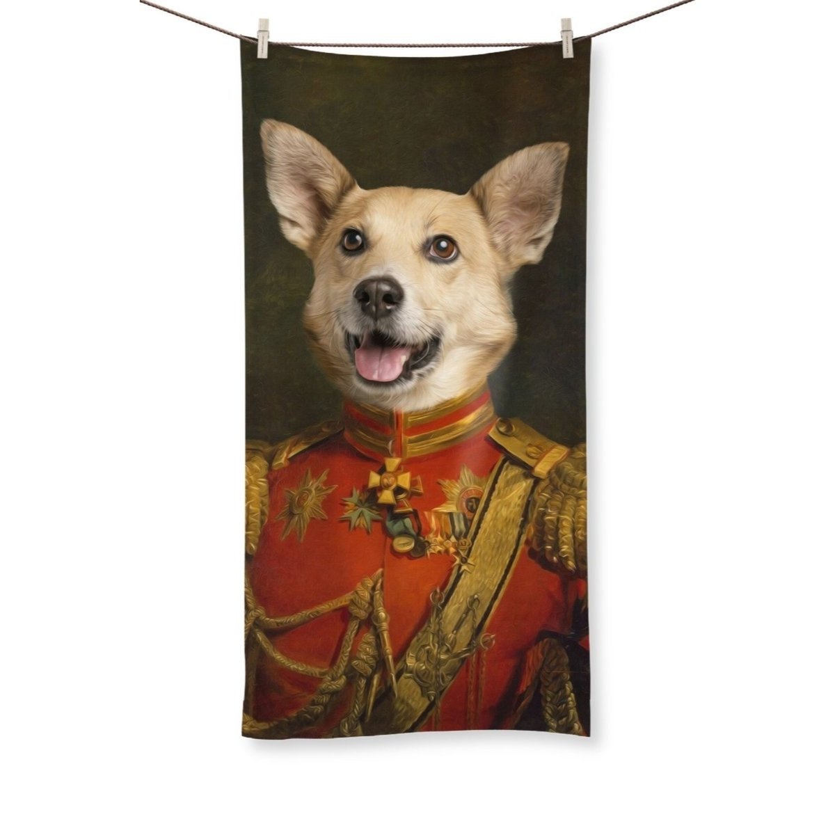 The Duke: Custom Pet Towel - Paw & Glory - Dog Portraits - Pet Portraits