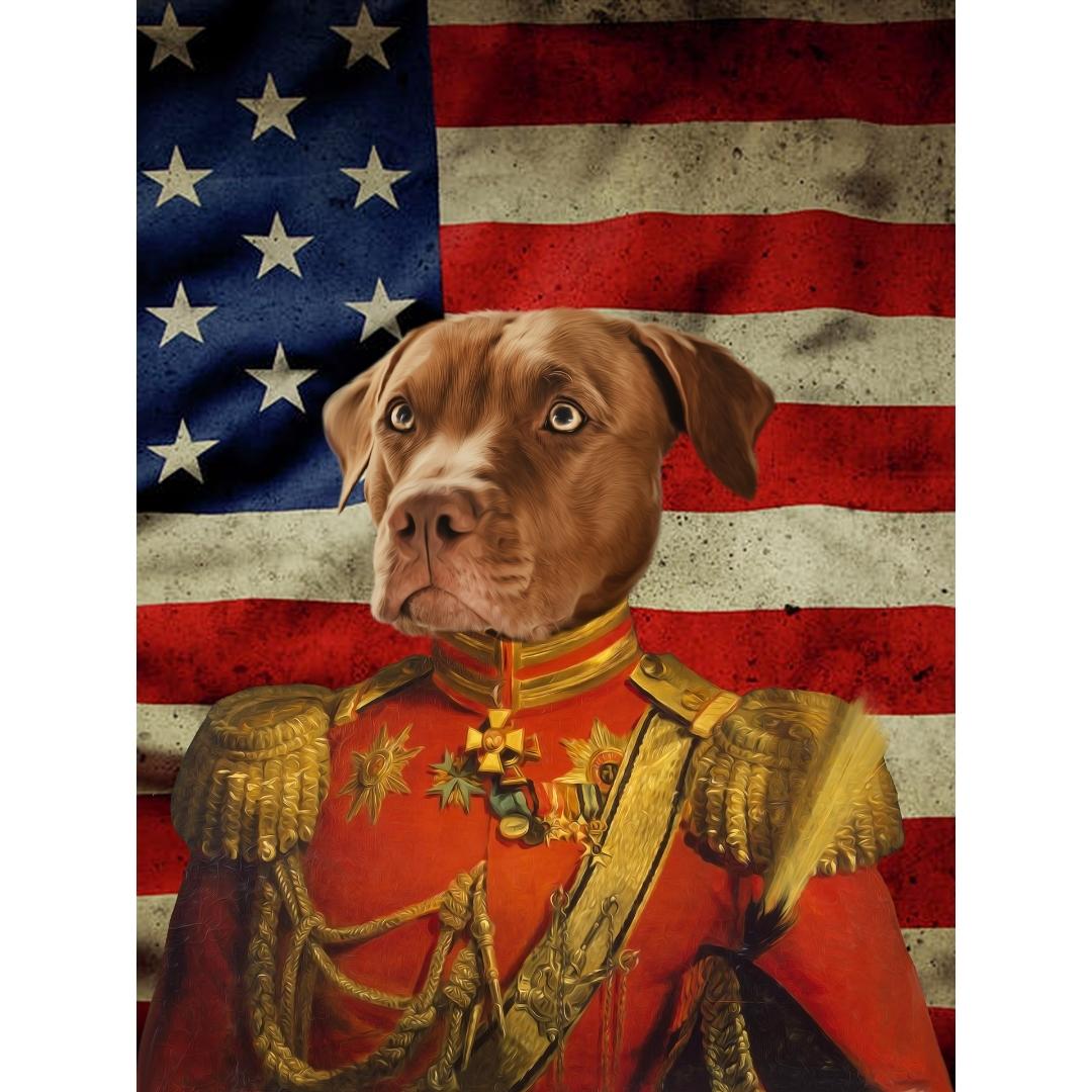 The Duke USA Flag Edition: Custom Digital Pet Portrait - Paw & Glory - Dog Portraits - Pet Portraits