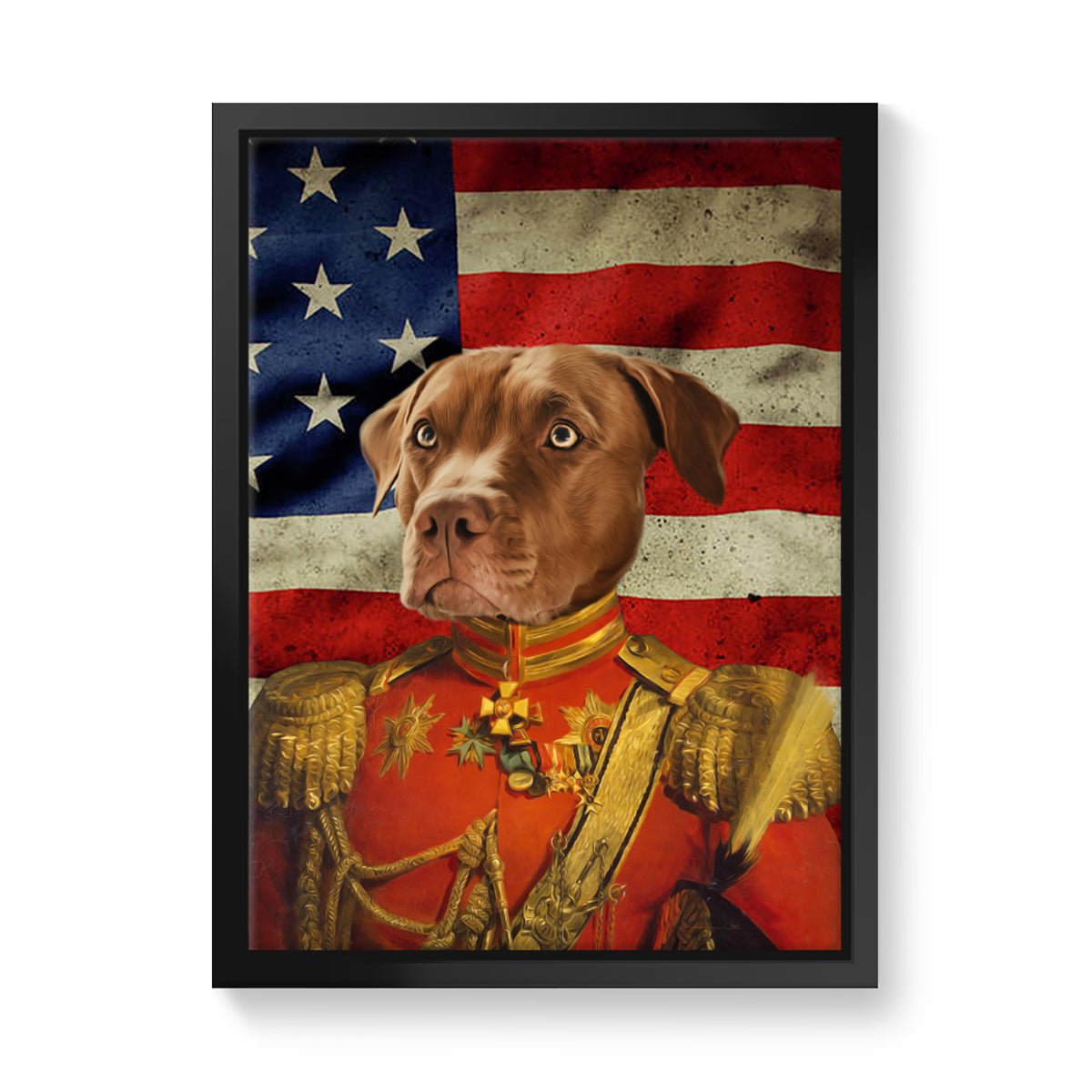 The Duke USA Flag Edition: Custom Pet Canvas - Paw & Glory - Dog Portraits - Pet Portraits