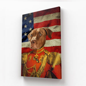 The Duke USA Flag Edition: Custom Pet Canvas - Paw & Glory - Dog Portraits - Pet Portraits