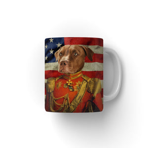 The Duke USA Flag Edition: Custom Pet Coffee Mug - Paw & Glory - Dog Portraits - Pet Portraits