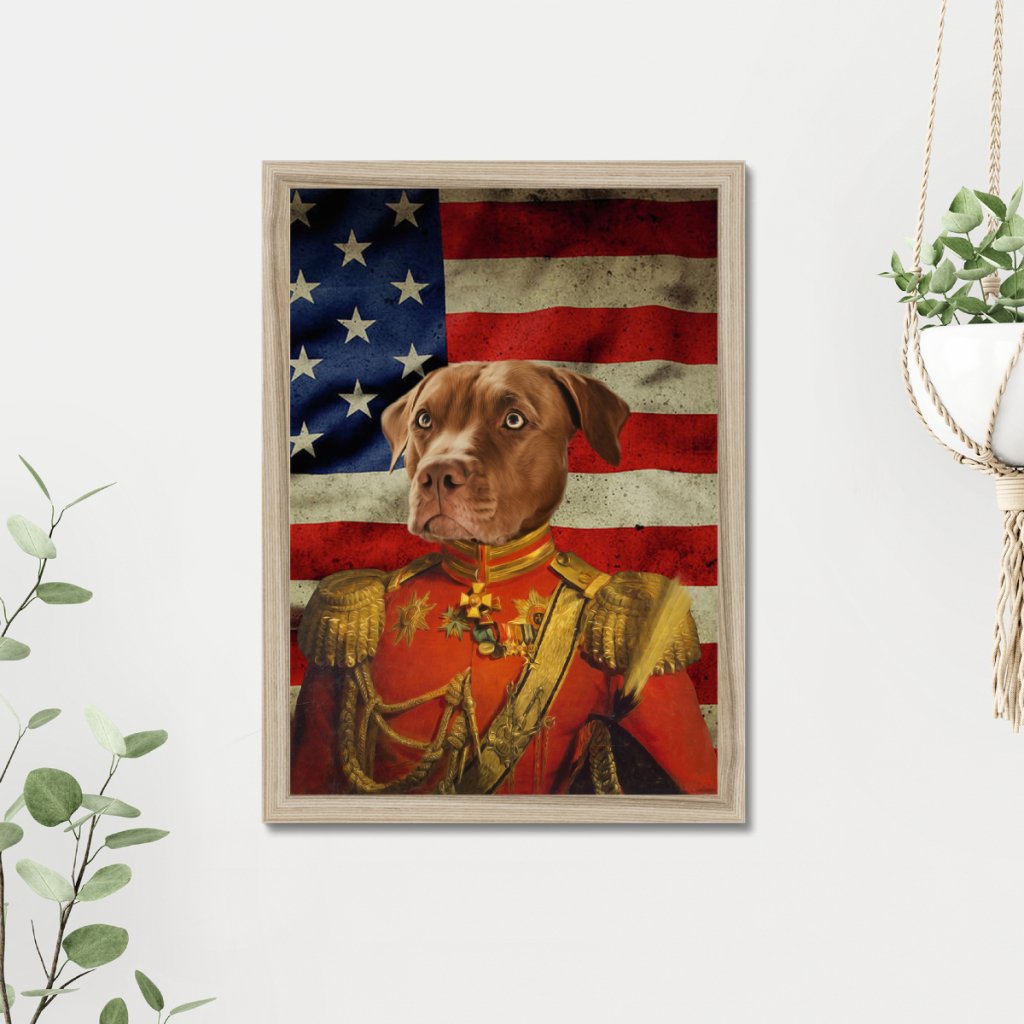 The Duke USA Flag Edition: Custom Pet Portrait - Paw & Glory - Dog Portraits - Pet Portraits