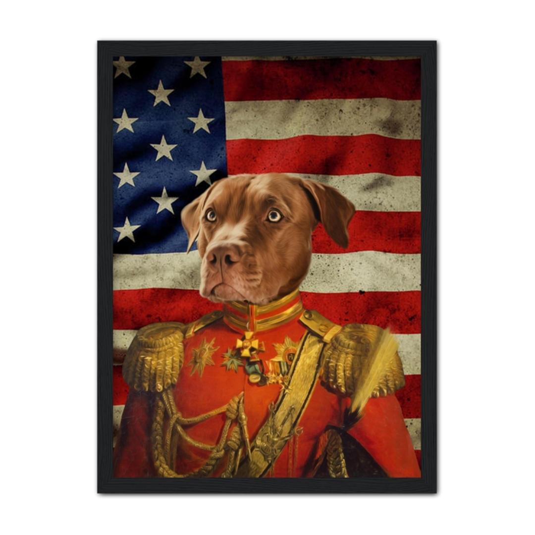 The Duke USA Flag Edition: Custom Pet Portrait - Paw & Glory - Dog Portraits - Pet Portraits