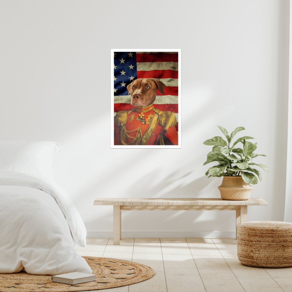 The Duke USA Flag Edition: Custom Pet Poster - Paw & Glory - Dog Portraits - Pet Portraits