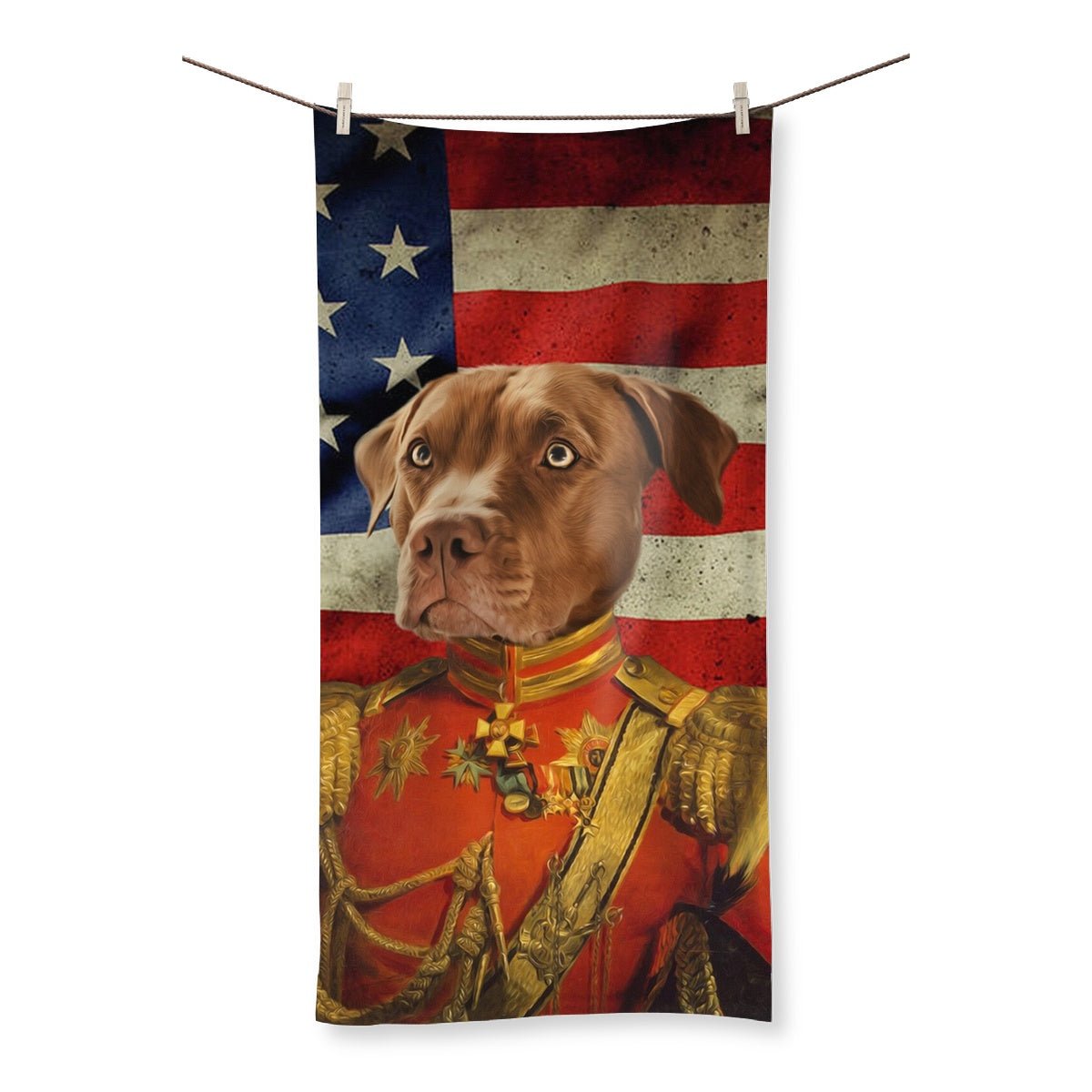 The Duke USA Flag Edition: Custom Pet Towel - Paw & Glory - Dog Portraits - Pet Portraits