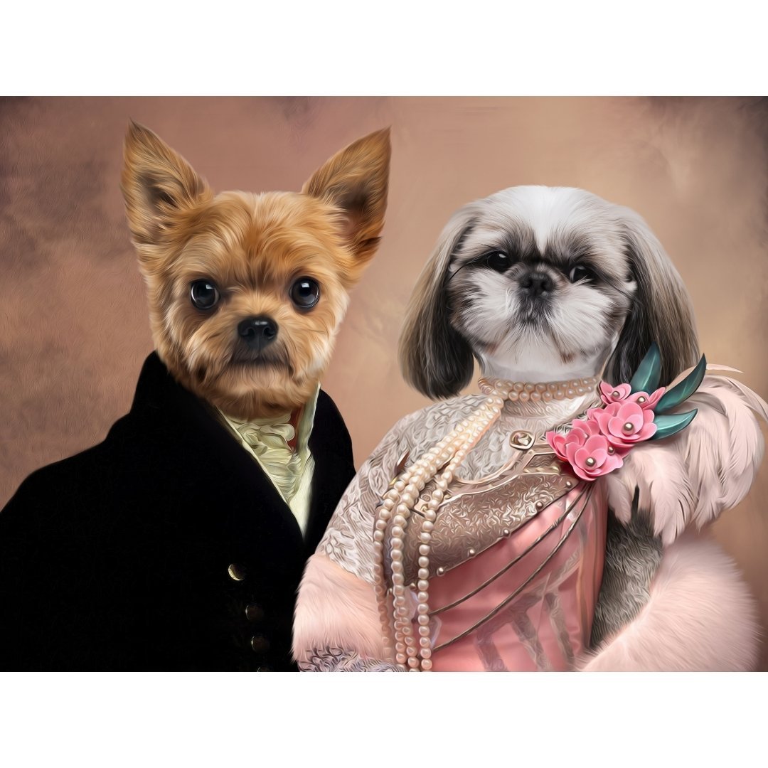 The Earl & His Fur Lady: Custom Digital Download Pet Portrait - Paw & Glory - Dog Portraits - Pet Portraits