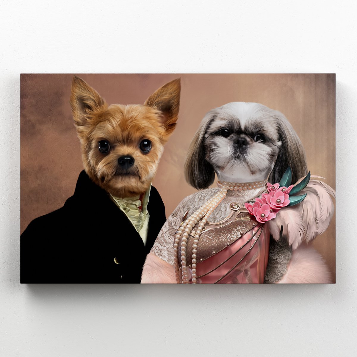 The Earl & His Fur Lady: Custom Pet Canvas - Paw & Glory - Dog Portraits - Pet Portraits