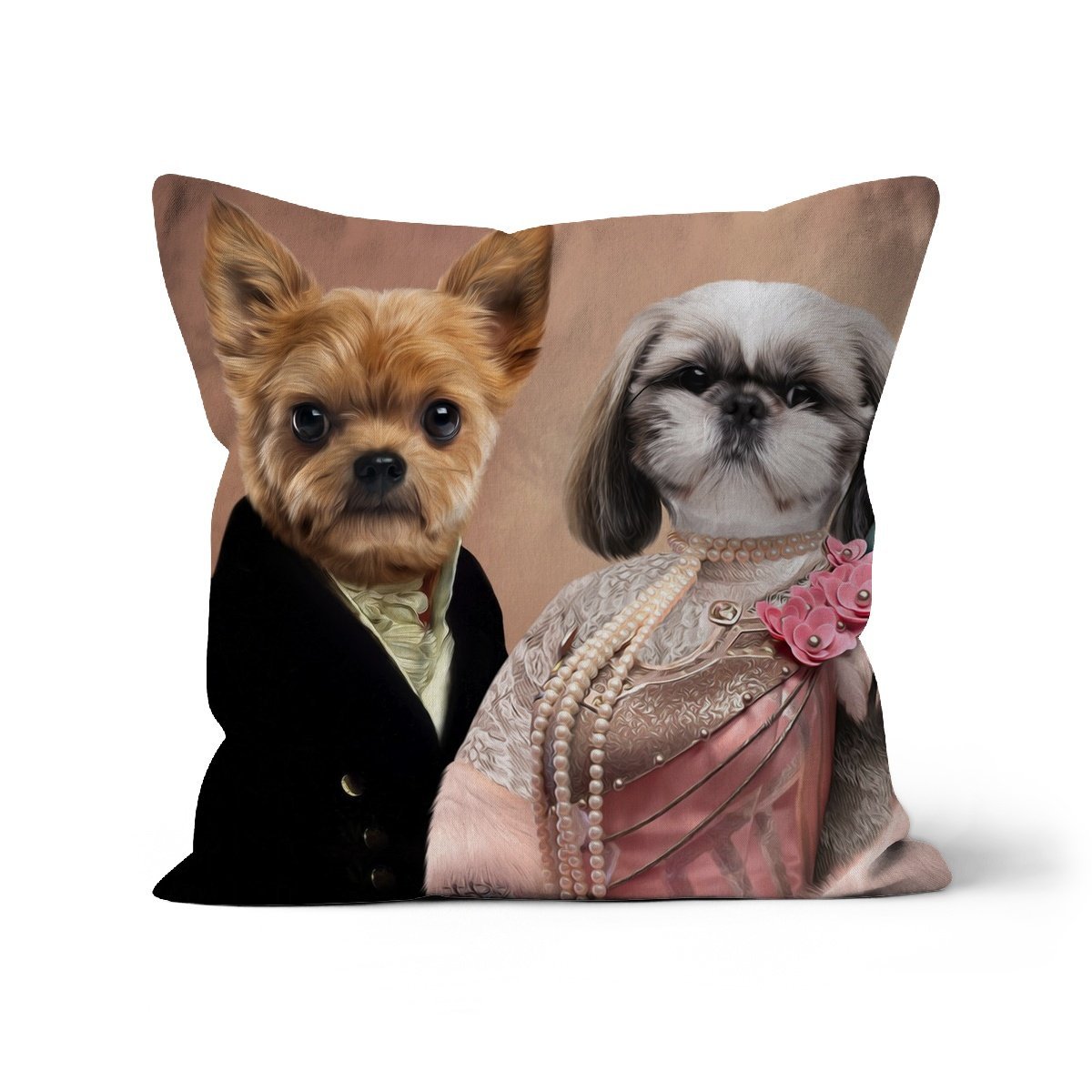 The Earl & His Fur Lady: Custom Pet Pillow - Paw & Glory - Dog Portraits - Pet Portraits