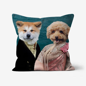 The Earl & His Fur Lady: Custom Pet Pillow - Paw & Glory - Dog Portraits - Pet Portraits