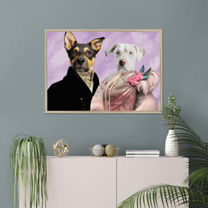 The Earl & His Fur Lady: Custom Pet Portrait - Paw & Glory - Dog Portraits - Pet Portraits