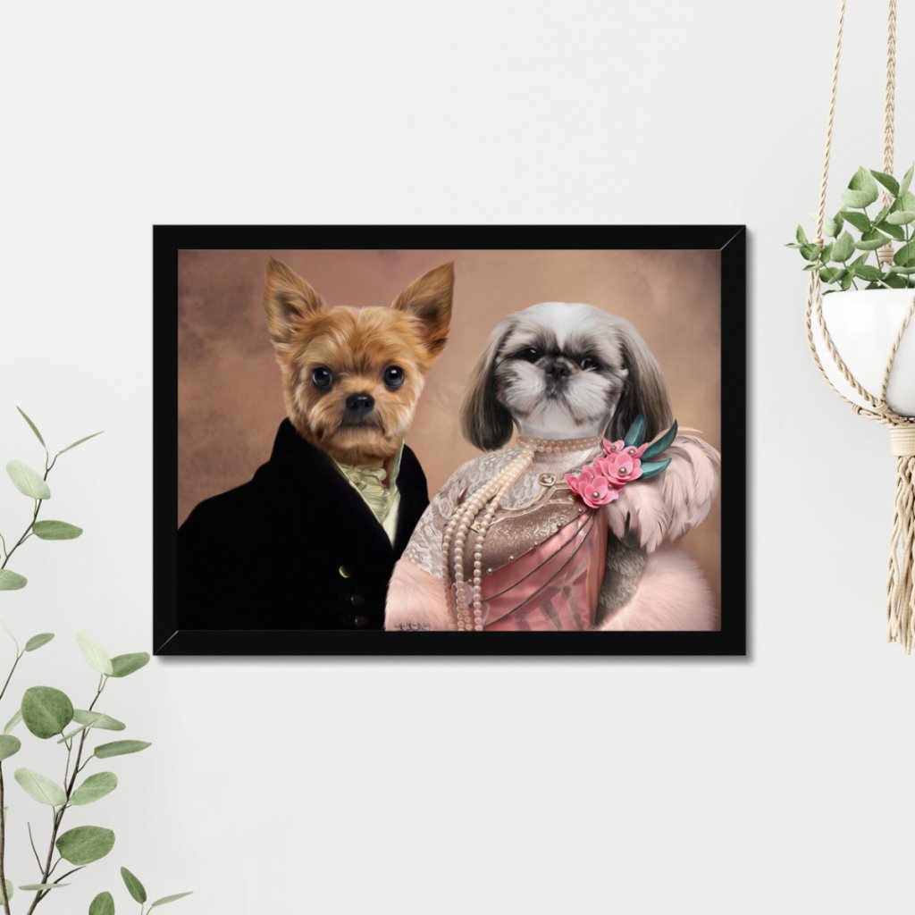 The Earl & His Fur Lady: Custom Pet Portrait - Paw & Glory - Dog Portraits - Pet Portraits