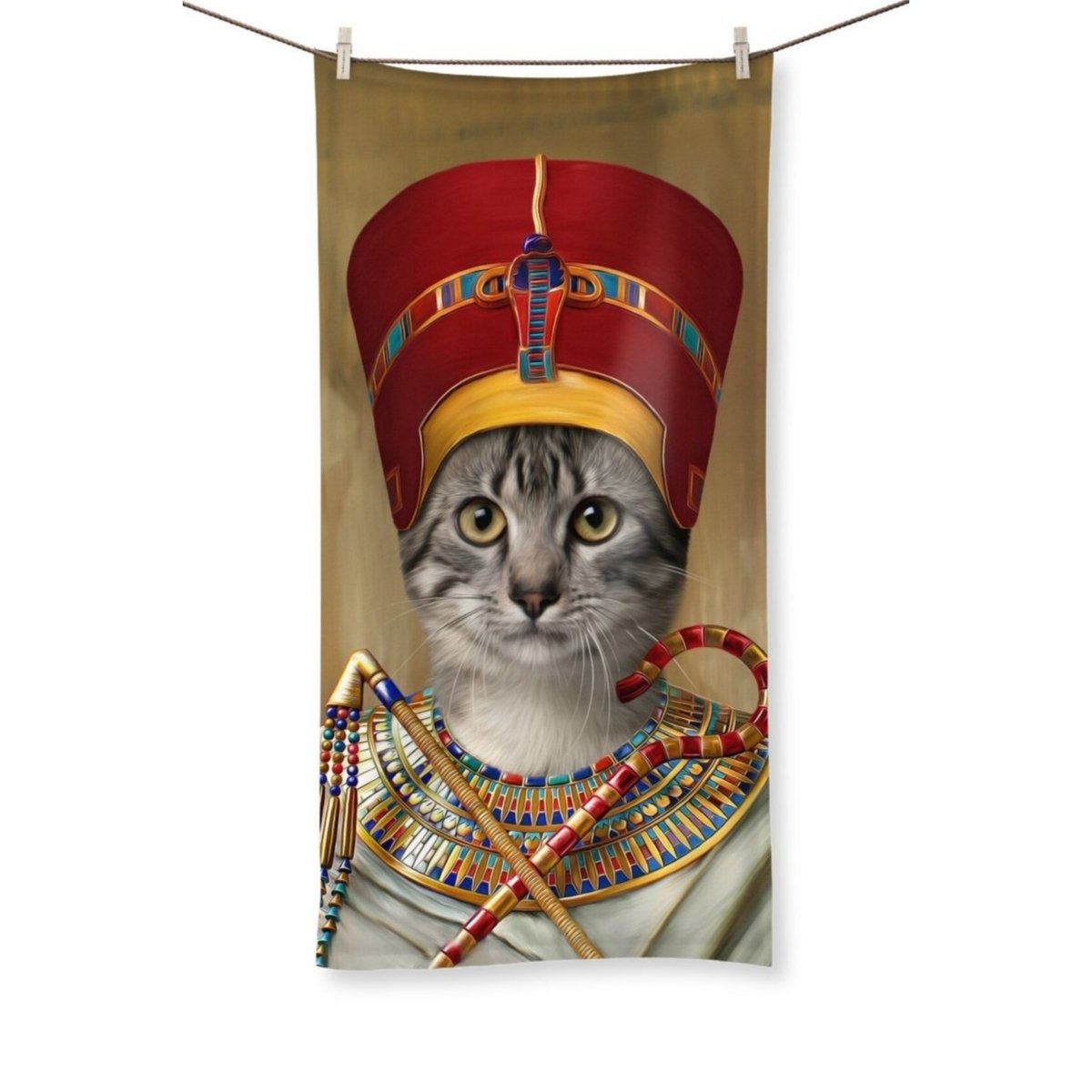 The Egyptian Queen: Custom Pet Towel - Paw & Glory - Dog Portraits - Pet Portraits