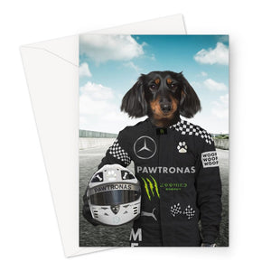 The Elite Driver (Mercedes Inspired): Custom Pet Greeting Card - Paw & Glory - Dog Portraits - Pet Portraits