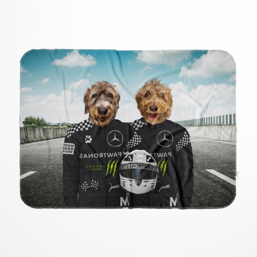 The Elite Drivers (Mercedes Inspired): Custom Pet Blanket - Paw & Glory - Dog Portraits - Pet Portraits