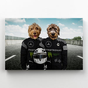 The Elite Drivers (Mercedes Inspired): Custom Pet Canvas - Paw & Glory - Dog Portraits - Pet Portraits